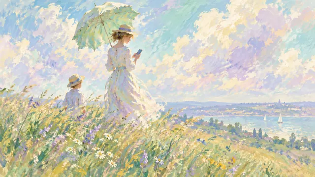 Woman with a Parasol, Today: AI remake of Woman with a Parasol by Claude Monet